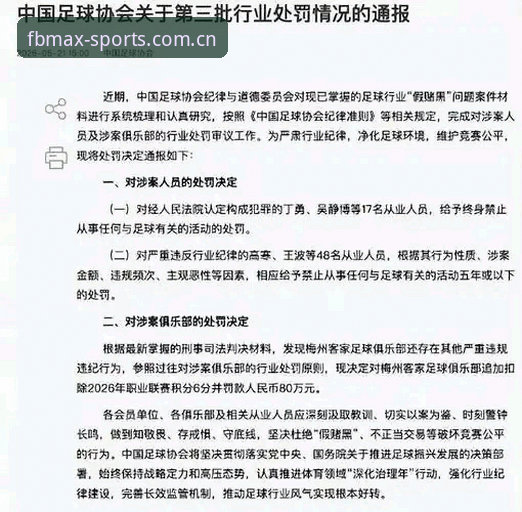 中国足球第三批禁足名单全面评测：FB体育平台带你深度解析行业整顿风暴